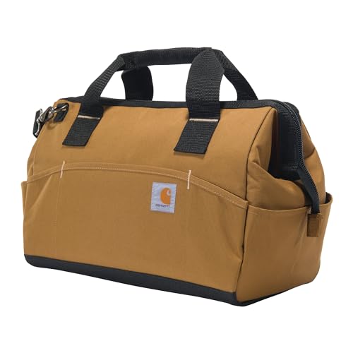 Carhartt Onsite Tool Bag, Durable Water-Resistant, Tool Storage Bag, Midweight, 16-Inch 17 Pocket, Carhartt Brown - size: 16-Inch 17 Pocket