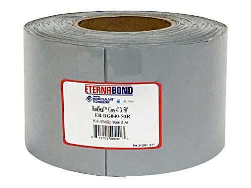 EternaBond RoofSeal Gray 4" x50' MicroSealant UV Stable RV Roof Seal Repair Tape | 35 mil Total Thickness - EB-RG040-50R - One-Step Durable, Waterproof and Airtight Sealant - color: Gray, size: 4" x 50'