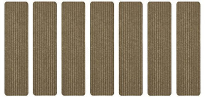 Stair Treads Collection Indoor Skid Slip Resistant Carpet Stair Tread Treads (Beige, Set of 7 (7 in x 24 in)) - color: Beige, size: 7 Pcs - 7"x24"