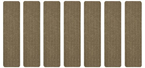 Stair Treads Collection Indoor Skid Slip Resistant Carpet Stair Tread Treads (Beige, Set of 7 (7 in x 24 in)) - color: Beige, size: 7 Pcs - 7"x24"