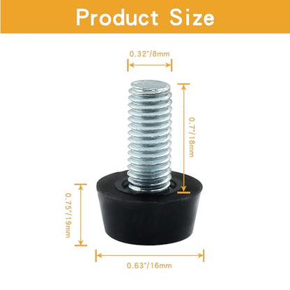 24 Pcs M8 Furniture Leveling Feet Adjustable Table Levelers T-Nut Kit Chair Glide Leveling Screw in Threaded for Patio Furniture Tables Chairs - size: M8