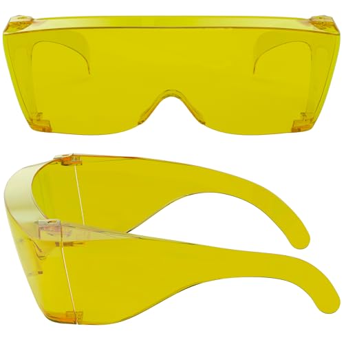 Cover-Ups Black Fit Over Sunglasses - Wrap Around Sunglasses - People Who Wear Prescription Glasses in the Sun - color: Yellow