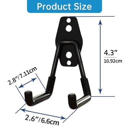 GeeWatom 2 Pack Garage Storage Utility Hooks，Garage Garden Tool Organizer，Steel Wall Mount Hooks, Garden Small U Hooks (Black) - color: Black