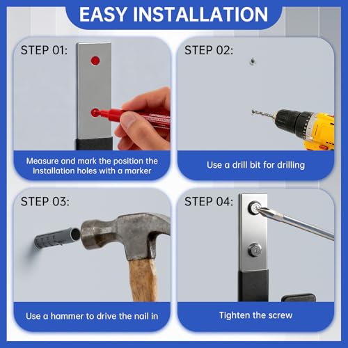 Heavy Duty Wall Hooks, Garage Storage Utility Hooks, Steel Wall Mount Hanger, Tool Organizer Hose Hanger Steel U Hooks for Garage & Garden (2, Black) - color: Black