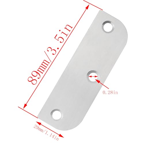 CHENJIN 3PCS Stainless Steel Door Hinge Filler Plate 3.5 inch Silver with 9 Screws Hole Cover Blank Hinge Spacer