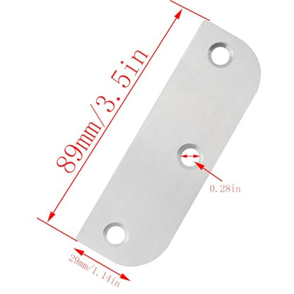 CHENJIN 3PCS Stainless Steel Door Hinge Filler Plate 3.5 inch Silver with 9 Screws Hole Cover Blank Hinge Spacer