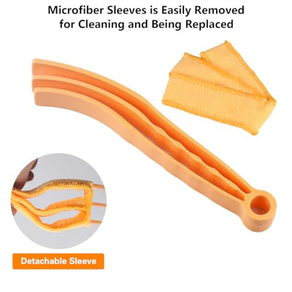 10-Pack Window Blind Cleaner Set: Includes 1× 7-Finger Detail Brush, 1× Shutter Cleaning Brush, and Replacement Heads. Efficient for Blinds, Vents, Keyboards, and More.