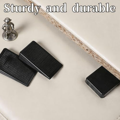4 Pack Rubber Door Stop, Durable Non-Slip Door Stoppers for Bottom of Doors Black Non-Scratching Doorstops Sturdy Premium Rubber Doors Stopper for Home Office School (Black)