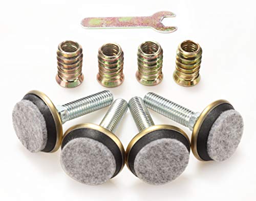 Swivel Furniture Levelers - Adjustable Leveling Legs for Tables Chairs Cabinets Felt Pads Included (4, D34mm Swivel Golden) - size: D34mm Swivel Golden