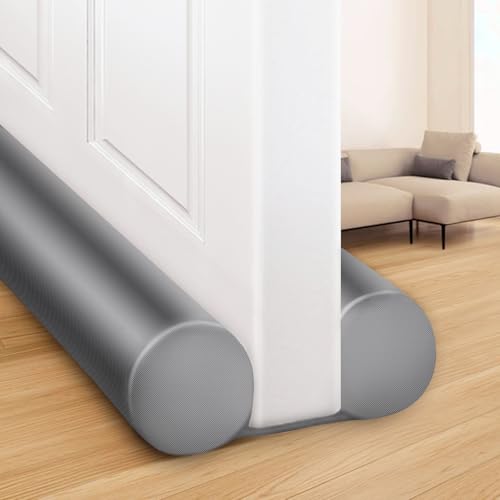 MAXTID Door Draft Stopper 36 Inch, Fits Door Gaps up to 1.7 Inch, Grey Under Door Sweeps Weather Stripping Large Door Noise Blocker Sound Proof Guard - color: Gray, size: 36" (Up to 1.7" Gaps)