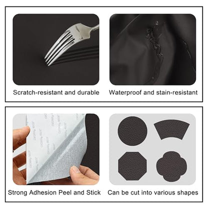 Self Adhesive Leather Repair Patch,8x12 inch Vinyl Repair Kit,Leather Repair Kit for Furniture,Car Seat,Couch,Office Chair,2 Pcs Coffee - color: Coffee, size: 8*12inch