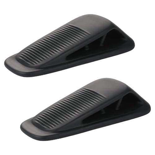 Fursafe&Q Rubber Door Stoppers for Bottom of Door, Door Stop Wedge with Holder, Heavy Duty Doorstops 2 Pack, Wall Protector for Home & Office & School & Commercial Doorstop Keep Open Stack Black - color: Black, size: 2 Pack