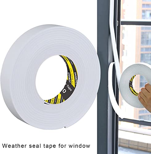 Single-Sided Adhesive EVA Foam Tape 1in x16.4FT,White Foam Weather Stripping,Door Seal & Window Insulation Tape,Waterproof Sound Proof Seal Strip for Doors,Windows,Garage Door & Gap Sealing - size: 1in x16.4FT