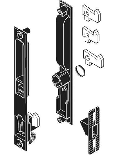 Sliding Glass Patio Door Handle Set, Flush Mount, Non-Keyed, 6-5/8" Screw Holes | Sliding Door Handle Replacement Hardware Repair Fix Sliding Door (DL-502 White)