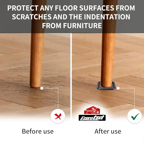 Ezprotekt 1 3/4" Non Slip Furniture Pads, 16 Pcs Anti Slip Furniture Caster Cups, Furniture Coasters for Hardwood Floors, Furniture Stoppers to Prevent Sliding - Prevent Floors Scratches, Brown/Black - size: 1-3/4 inch