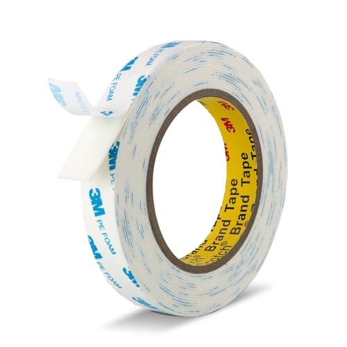 Double Sided Tape Strong White Foam Tape 3/4" x 18Ft Made of 3M Heavy Duty Mounting Tape Waterproof PE Foam Adhesive Strips for Posters Alarm Sensors Window Shades and Other Home Office Deco - color: White, size: 3/4" X 18ft