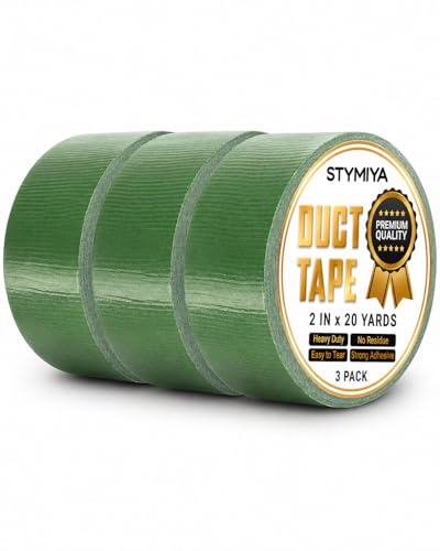 Green Duct Tape Heavy Duty: 3Rolls*2IN*20Yards Wide Waterproof Outdoor Duck Furniture Repair Tape Bulk - Strong Adhesive Weather UV Resistant No-Residue Masking Tapes Patterns Variety - color: Green, size: 3*2in*20yards