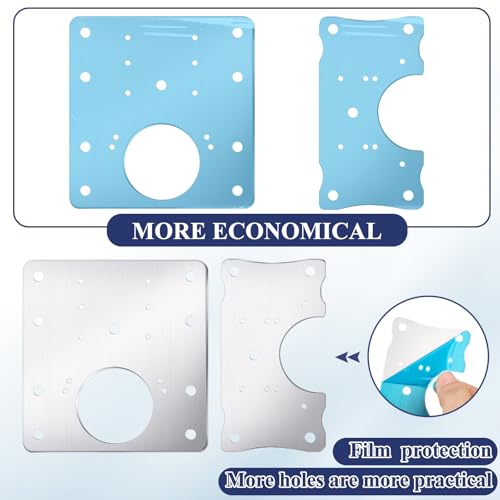 Yaocom 10 Pcs Cabinet Hinge Repair Plate Stainless Steel Hinge Repair Kit Cabinet Door Hinge Repair Plate Kit Hinge Fixing Plate Bracket Kit Hinge Repair Kit Repair Replacement Kit with Screws