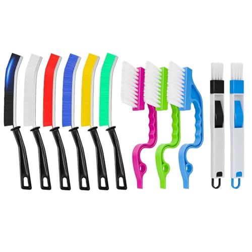 TuTuYa 11PCS Crevice Cleaning Brush, Small Gap Cleaning Brushes Set Ideal for Cleaning Kitchen, Bathroom,Window Grooves, Corners, Sinks, Washbasins, Faucets, Bathtubs, Stove and Tiles - color: Type-iv 11pcs Brush Set