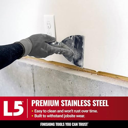 2" All Stainless Steel Joint Knife - LEVEL5 | Professional Grade Putty Blade, Premium Polished All-Metal, Precision Ground Edge, Ergonomic, Corrosion Resistant | 5-402
