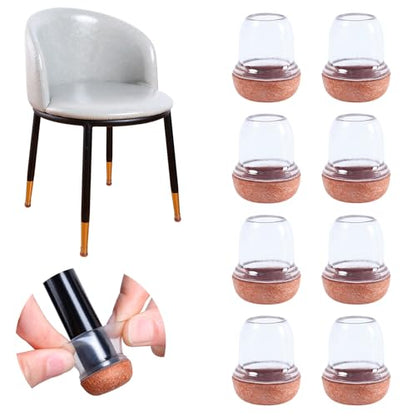 Extra Small Chair Leg Floor Protectors, 16PCS Silicone Chair Leg Caps, Felt Chair Leg Pads for Hardwood Floors, Round Metal Barstool Leg Floor Protectors, Anti-Scratches & Noice(Clear,Fit:0.5"-0.75") - size: S-16PCS-(Fit:0.5-0.75 inch)-Clear