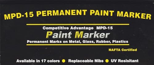 Enamel Paint Markers MPD-15 | GOLD - 1 Pack | Permanent Marks on Metal, Glass, Rubber, Plastic & more, Waterproof UV Resistant - color: Gold