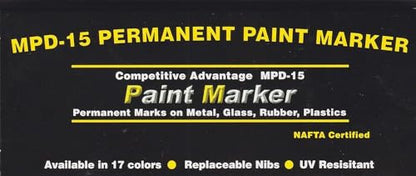 Enamel Paint Markers MPD-15 | GOLD - 1 Pack | Permanent Marks on Metal, Glass, Rubber, Plastic & more, Waterproof UV Resistant - color: Gold