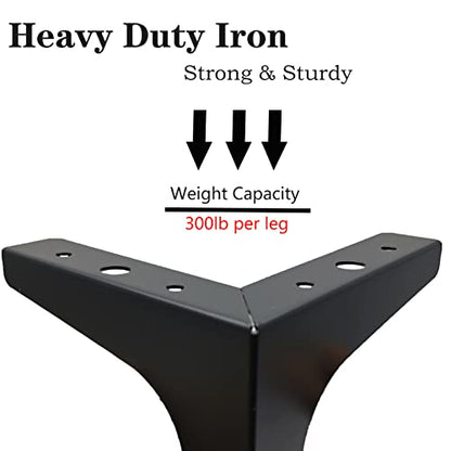 6.7 Inch / 17cm Furniture Legs Set of 4 Metal Furniture Legs Modern Triangle Feet Matte Black for Sofa Cabinet Cupboard Couch Chair Ottoman - color: Black, size: 6.7 Inch