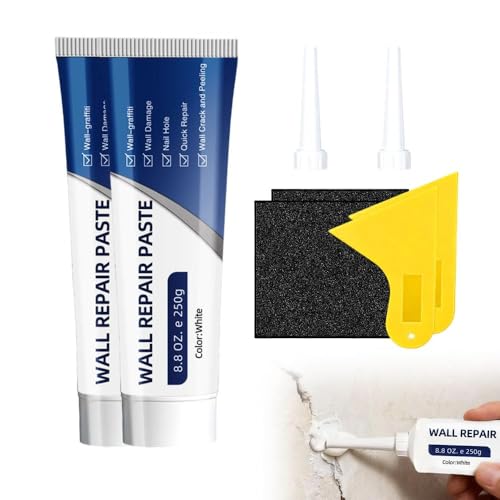 Drywall Repair Kit with Scraper, 2026 Upgraded Wall Repair White Repair Paste Wall Repair Paste Wall Repair Tile Gap Filler for Holes and Cracks Nail Holes, Dents and Small Damage (2)