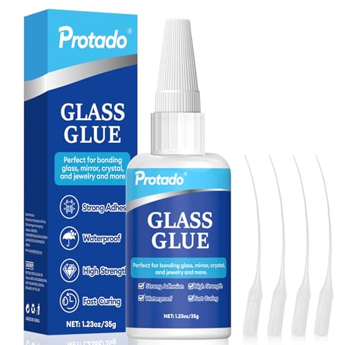 Glass Glue, 35g Heavy Duty Super Strong Clear Glue, Waterproof Heat Resistant Adhesive for Glass Bonding, Repair, Crystal, Mirrors, Windows, Glassware, Crafts, DlY Kits - style: Glass Glue