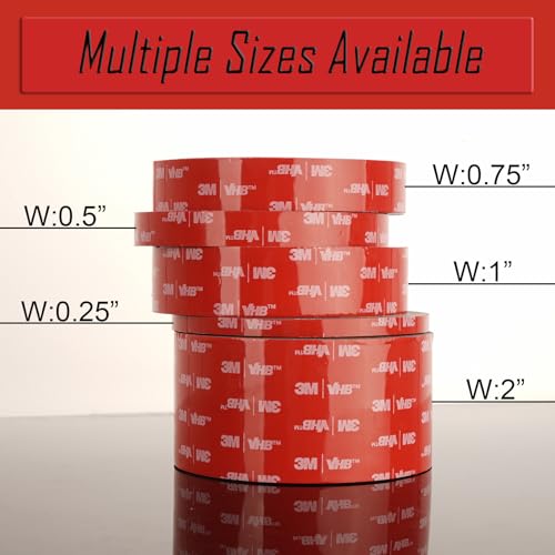 3M Double Sided Mounting Tape Heavy Duty Made of 3M 5925 Vhb 0.75"×10Ft Black Waterproof Foam Tape Strong Adhesive Strip Tape for Automotive Trim Insulation Strip Office Home Décor - size: 0.75" × 10 Ft