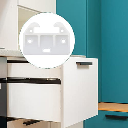 Litoexpe 10 Pieces White Plastic Drawer Guides Rear Drawer Replacement Guides Brackets with Screws, Drawer Track Parts for Furniture, Dressers, Wardrobe (59x41x16.5mm) - size: 58×41×29mm - 10 Pcs