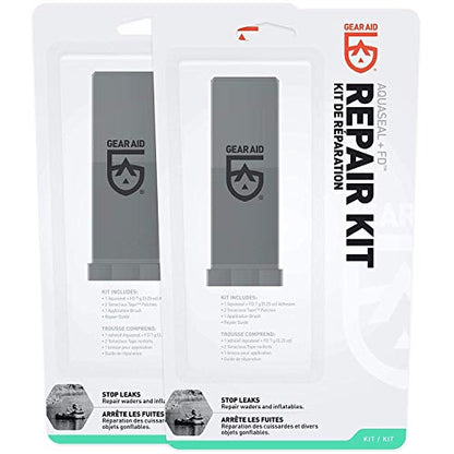 GEAR AID Aquaseal Wader and Boot Repair Kit – Waterproof Adhesive and Patch Kit for Fixing Holes, Tears in Neoprene, Breathable Waders and Outdoor Gear with Aquaseal FD and Tenacious Tape, 2 Pack - size: 1.25 Fl Oz (2 Pack)
