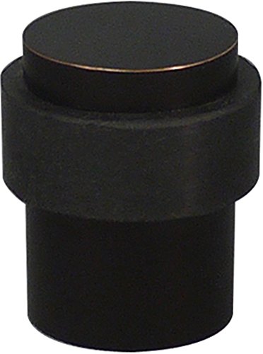 INOX DSIX02-10B Floor Mount Door Stop - AISI 304 Stainless Steel, Sleek Oil Rubbed Bronze Finish, Durable Rubber Tip for Quiet Protection - Contemporary Style, 1.58" Tall x 1.38" Wide - color: Oil Rubbed Bronze