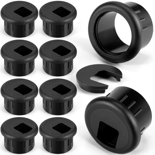 SATINIOR 10 Packs Desk Grommet Plastic Cable Hole Cover to Arrange Wires & Cords PC Desk Cord Wire Organizer Caps Desktop Cord Management Grommet for Home Office Table Desktop (1 Inch,Black) - color: Black, size: 1 Inch
