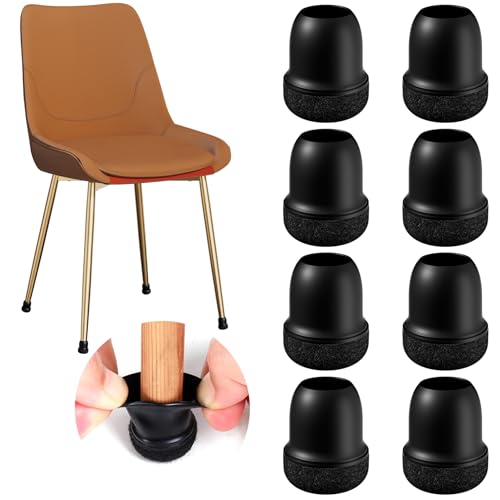 24 Pcs Small Chair Leg Floor Protectors, Chair Leg Protectors for Hardwood Floors, Silicone Chair Leg Caps Covers, Round Felt Furniture Pad Protect Floor from Scratches & Noise(Black, Fit 0.55"-0.75") - size: Black-s(fit: 0.55"-0.75")