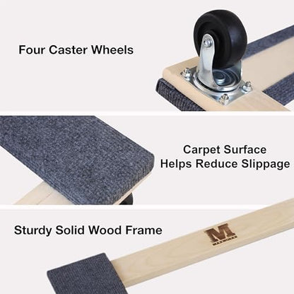 MaxWorks 50857 1320 lbs. Capacity 18 in. x 30 in. Hardwood Furniture Moving Dolly KD Version, Two Pack - color: Natural, size: 18 in x 30 in