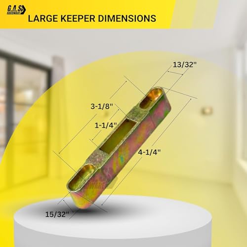 8.5" White PGT Sliding Glass Patio Door Complete Handle Set Replacement Repair Kit Set | Mortise Lock, Keepers, Screws, Thumb Latch Lever, Locking Mechanism | 45 Degrees + 3-15/16" Hole Spacing - color: White