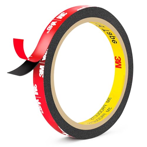 3M Double Sided Tape Heavy Duty 0.39in x 10ft, Heavy Duty Removable Mounting Tape, Adhesive Strips Double Sided Mounting Tape, Strong Foam Tape for Walls Picture Hanging Poster, Car, LED Strip Light - size: 0.39in X 10feet