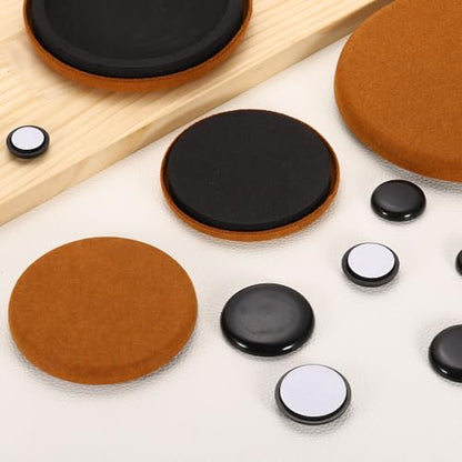 uxcell 24Pcs Plastic Furniture Sliders 1.26" Self-Adhesive Round Furniture Leg Protectors, Table Chairs Foot Cups Sliders Reusable Furnishing Movers for Hardwood Floors Tile Laminate - size: 1.26"
