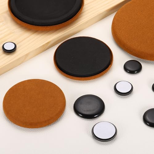 uxcell 24Pcs Plastic Furniture Sliders 0.87" Self-Adhesive Round Furniture Leg Protectors, Table Chairs Foot Cups Sliders Reusable Furnishing Movers for Hardwood Floors Tile Laminate - size: 0.87"