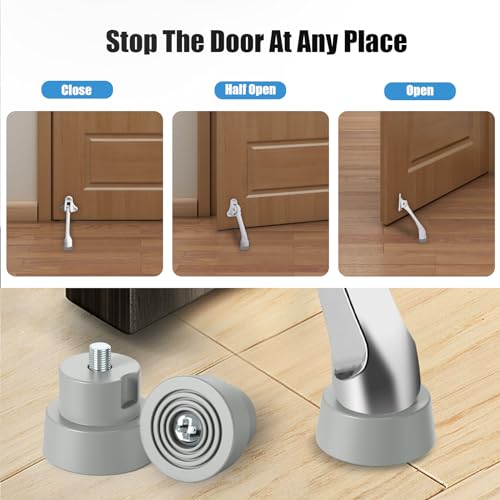 9-Pack Door Stopper Replacement Rubber Tips, Heavy Duty Kickdown Door Stop Tips Repair Set for Kickdown Drop Down Door Stop Holder Ribbed Rubber Foot Door Stop Tips - style: G-9Pc-D