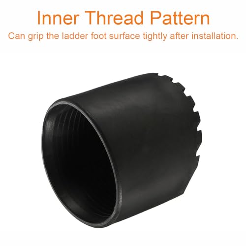Universal Rubber Ladder Foot Mat with Corrugated Grip for 56–95mm OD Round Tubes (85mm / 3.35in) - size: 85mm / 3.35in