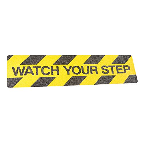 Anti-Slip Tread, Blk/YLW, 6inx2ft, PK24