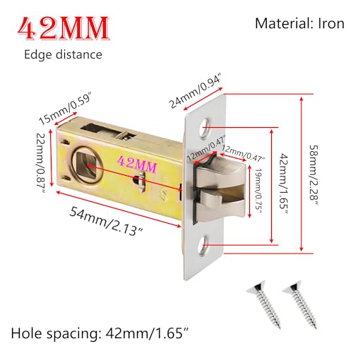Qrity 1 PCS Tubular Latch 42mm Tubular Door Latch, Tubular Mortice Latch for Lever Door Handles Internal Door Handles - size: 42mm