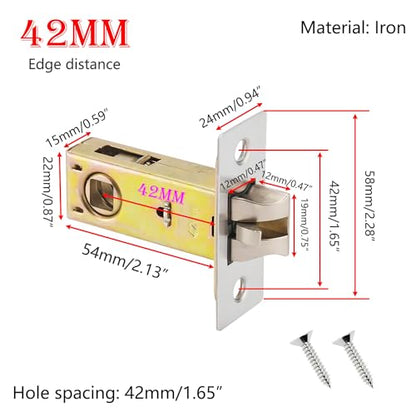 Qrity 1 PCS Tubular Latch 42mm Tubular Door Latch, Tubular Mortice Latch for Lever Door Handles Internal Door Handles - size: 42mm