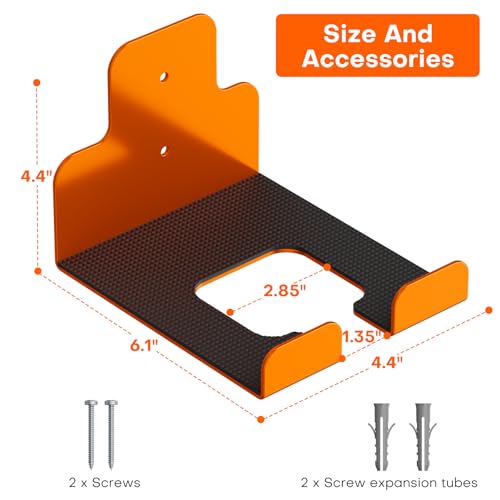 Weed Eater Hanger & Garage Hooks Heavy Duty, Garage Organizer Rack, Garden Tool Organizer Wall Mounted - 2Pack - color: Orange-B