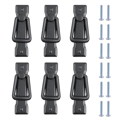 MY MIRONEY 6 Pack Vintage Cabinet Handles, Black Bail Drawer Pulls, Zinc Alloy Hardware Knobs with Screws for Kitchen, Dresser, Cabinet - style: Type G; Black; 6PCS