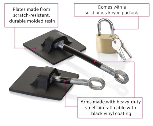 Refrigerator Door Lock with Padlock, Black - color: 1-Pack, Black with Keyed Padlock