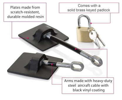 Refrigerator Door Lock with Padlock, Black - color: 1-Pack, Black with Keyed Padlock
